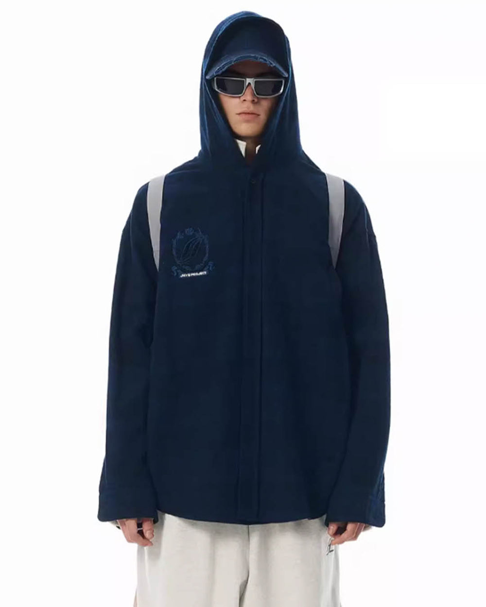 JHYQ Work Plaid Embroidery Hooded Shirt Jacket | Face 3 Face