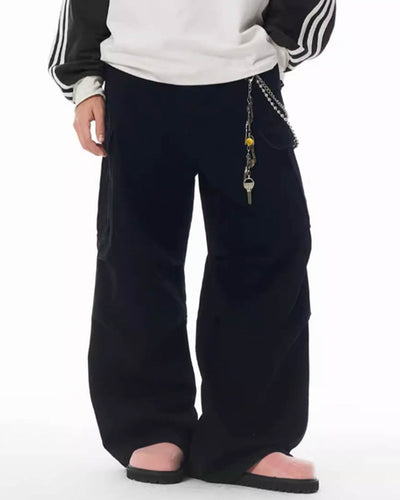 JHYQ Washed Pleated Work Baggy Cargo Pants | Face 3 Face