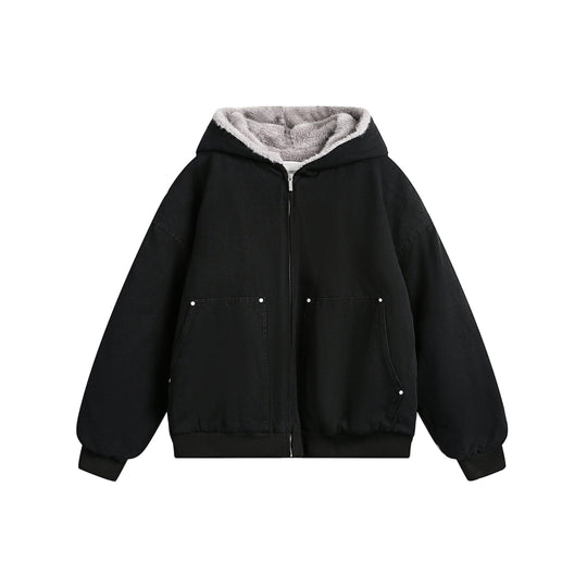 F3F Select Shaggy Fleece Lining Hoodie Work Jacket | Face 3 Face