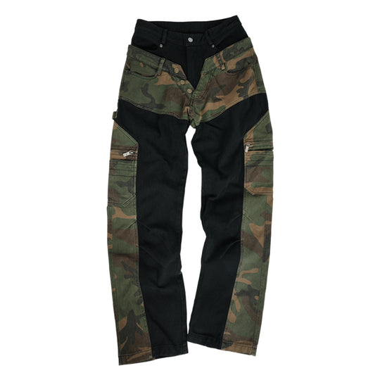ANTIDOTE Camouflage Canvas Patchwork Baggy Pants | Face 3 Face