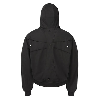 Small Town Kid Studded Cross Patch Zip Up Hoodie | Face 3 Face