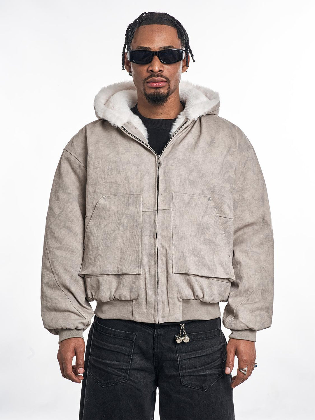 F3F Select Shaggy Fleece Lining 3D Pocket Hoodie Work Jacket | Face 3 Face