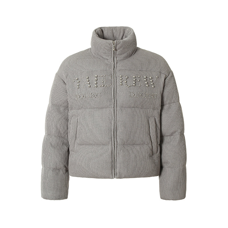 YADcrew Metal Pearl Knit Puffer Jacket | Face 3 Face