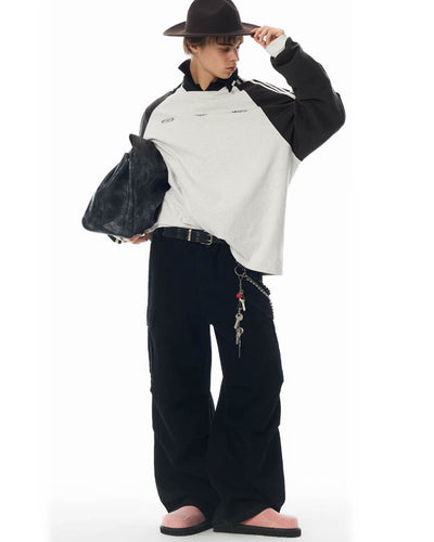 JHYQ Washed Pleated Work Baggy Cargo Pants | Face 3 Face