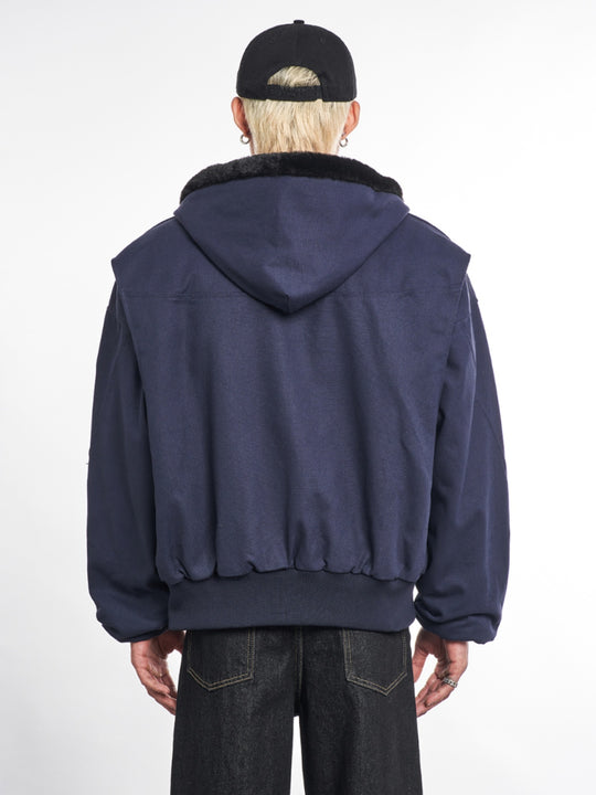 F3F Select Faux Rabbit Fur Lining Hoodie Work Jacket | Face 3 Face