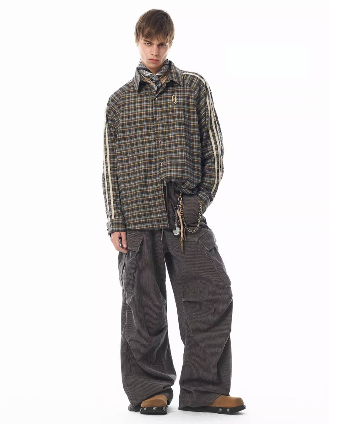 JHYQ Corduroy Pleated Baggy Pants | Face 3 Face