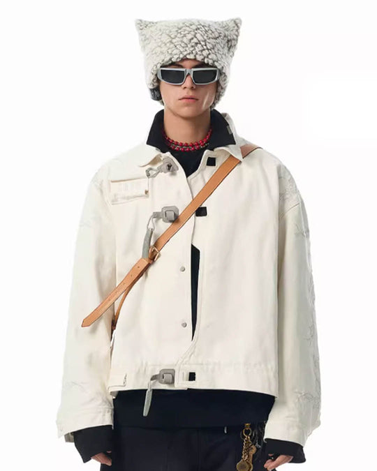 JHYQ Deconstructing Embroidery Thorn Work Jacket | Face 3 Face