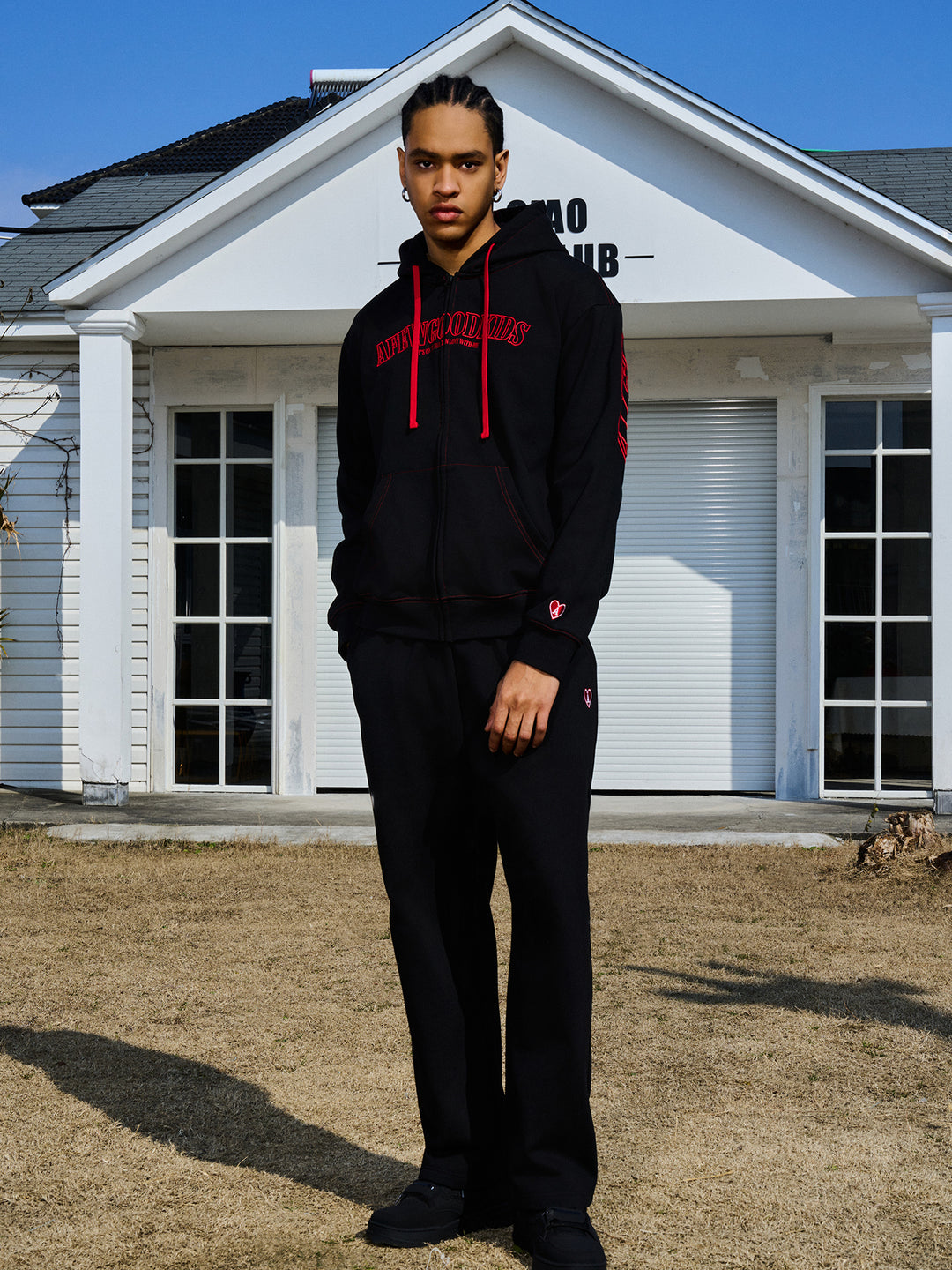 AFGK Love Heart Logo Embroidery Sweat Pants