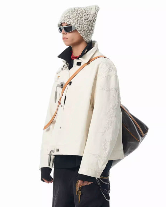 JHYQ Deconstructing Embroidery Thorn Work Jacket | Face 3 Face