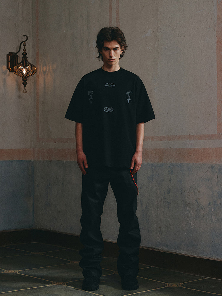 ANTIDOTE Easter Ceremony Printed Cross Letter Tee