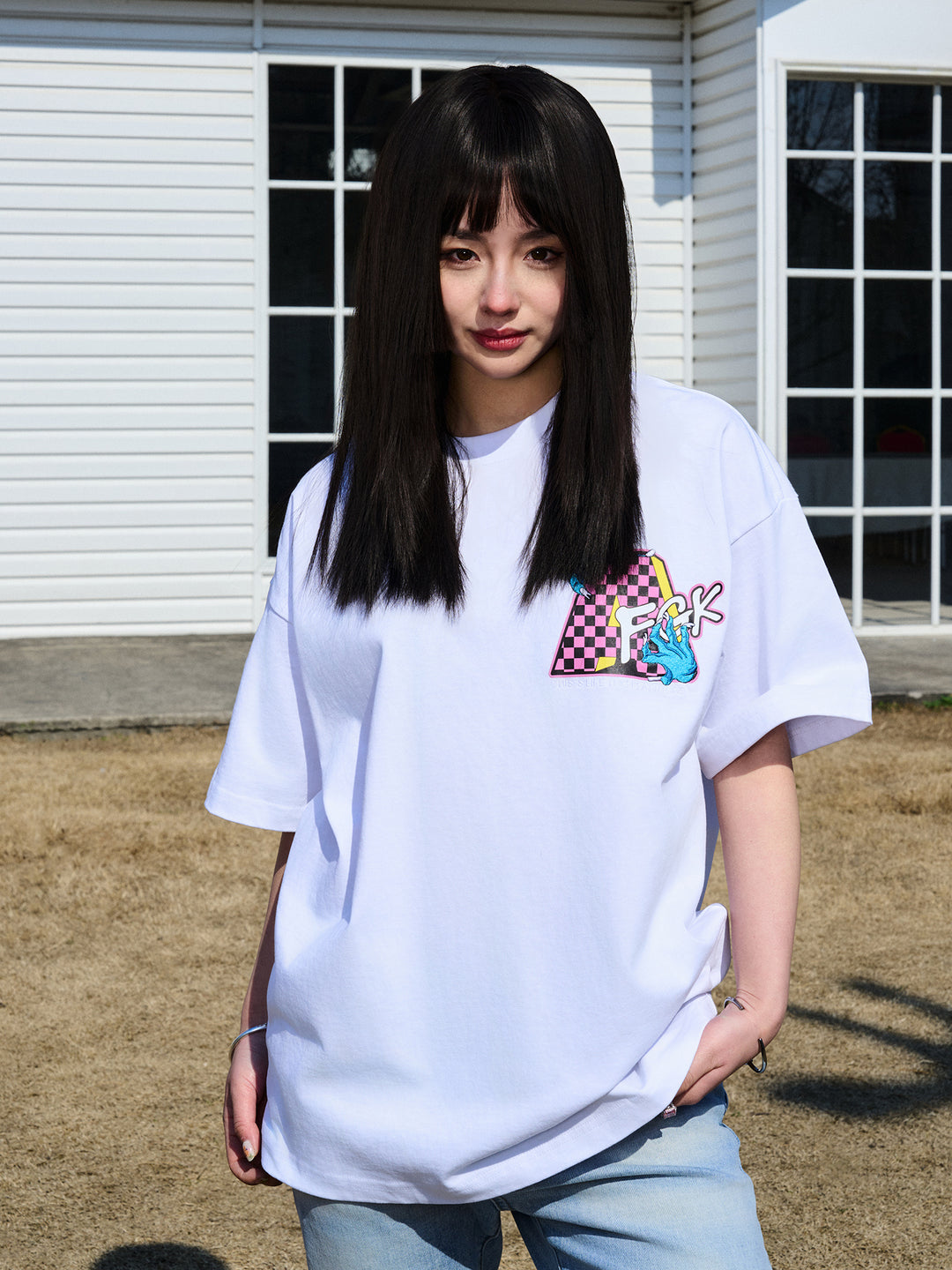 AFGK Spoof Embroidery Logo Print Tee