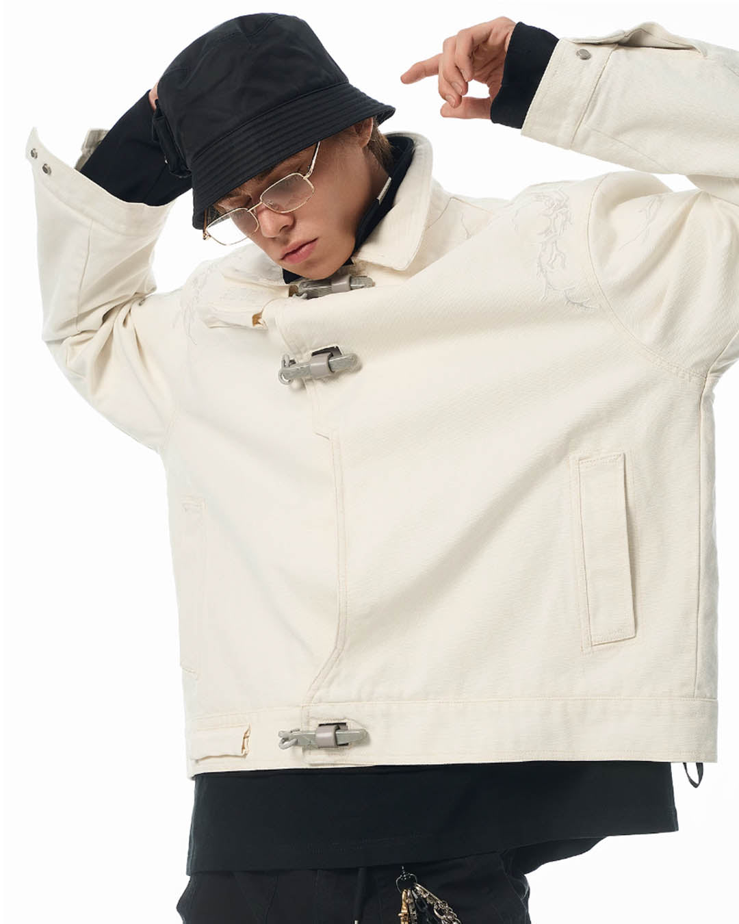 JHYQ Deconstructing Embroidery Thorn Work Jacket | Face 3 Face