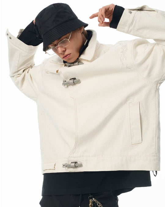 JHYQ Deconstructing Embroidery Thorn Work Jacket | Face 3 Face