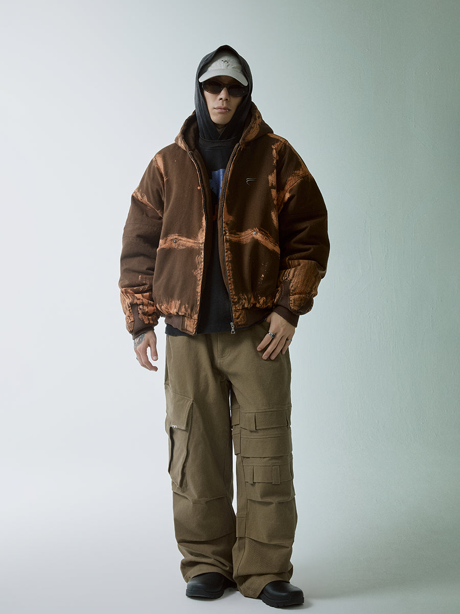 F2CE Hand Dyed Quilted Lining Hooded Work Jacket | Face 3 Face