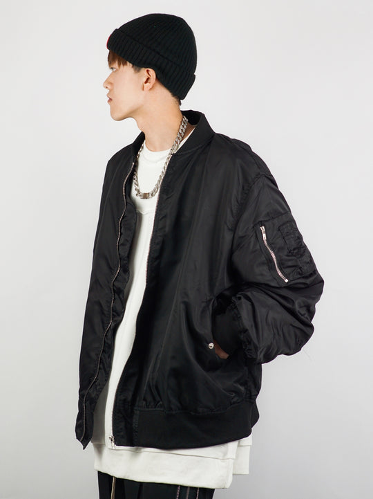 F3F Select Embroidery Skull Skeleton Zipper Flight Jacket