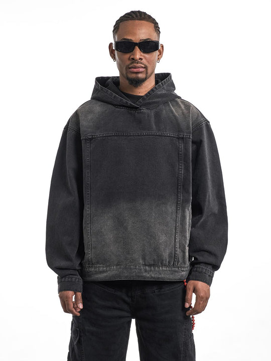 F3F Select Washed Denim Hoodie | Face 3 Face