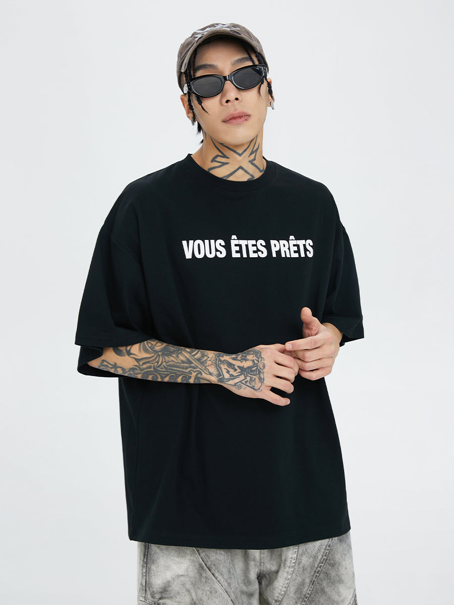 F2CE Basic Slogan Letter Printed Quick Dry Tee