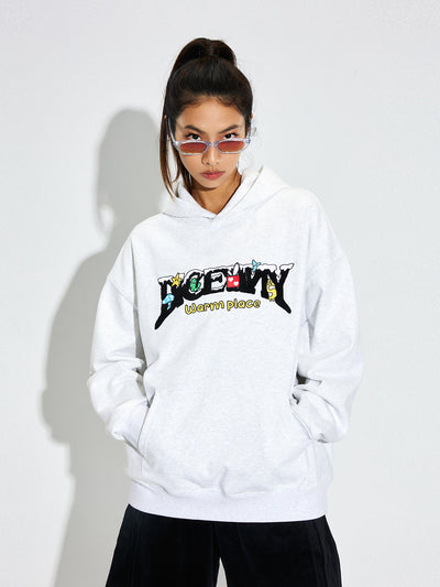 DICETINY Comics Logo 3D Embroidery Hoodie | Face 3 Face