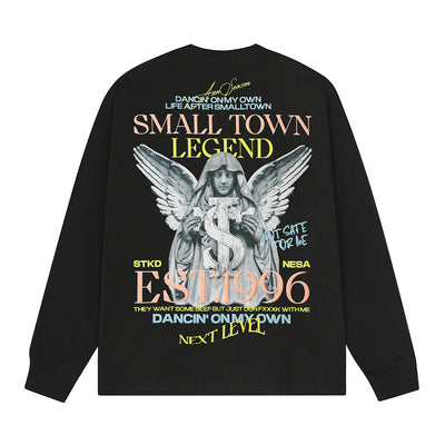 Small Town Kid Angel Foam Print Long Sleeved Tee | Face 3 Face