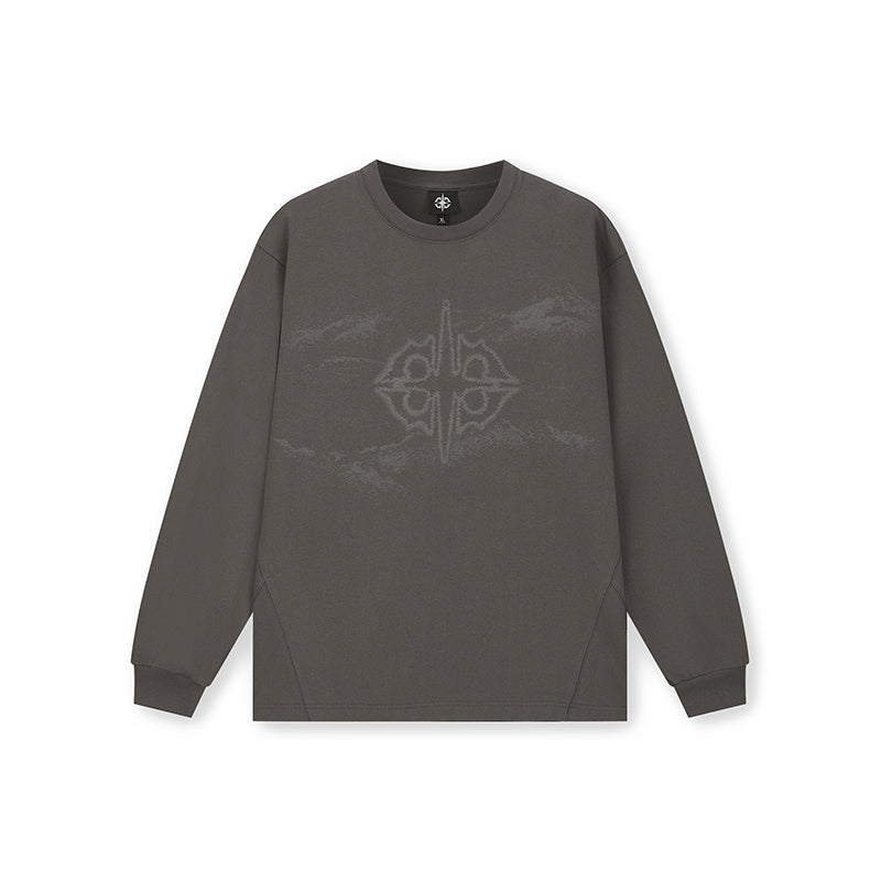 DICETINY Mottled Logo Printed Long Sleeve Tee | Face 3 Face