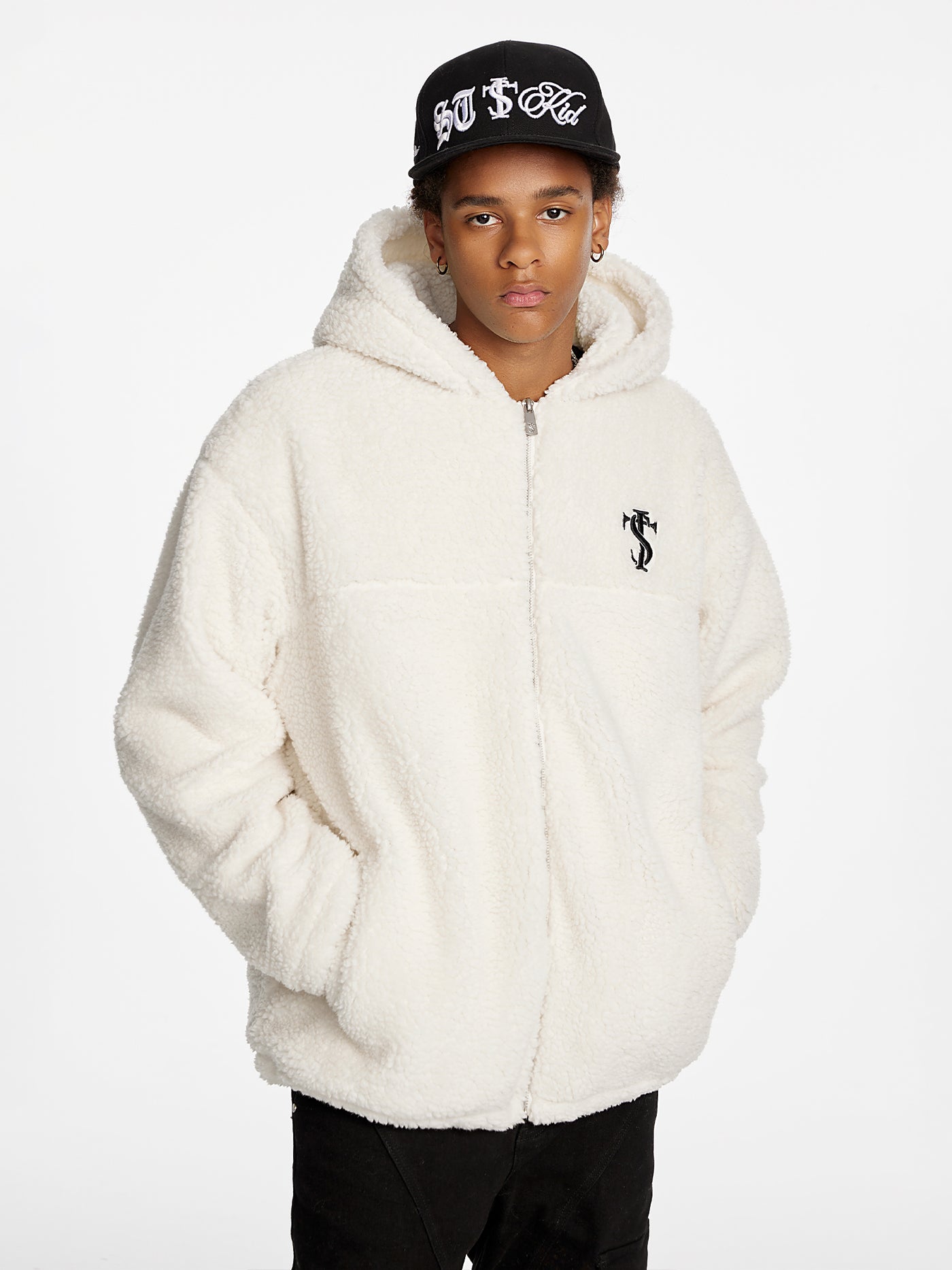 Small Town Kid Hooded Sherpa Fleece Jacket | Face 3 Face