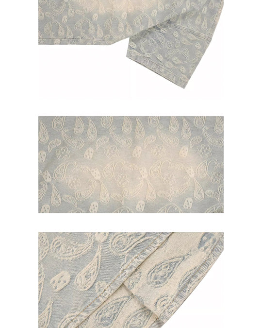 1807 Paisley Washed Denim Short Sleeve Shirt | Face 3 Face