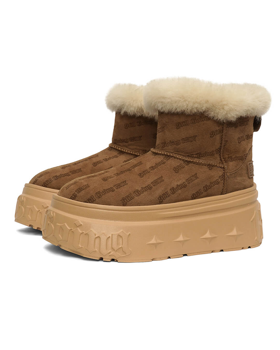 1807 INF-010 Gothic Chunky Platform Shearling Boots | Face 3 Face