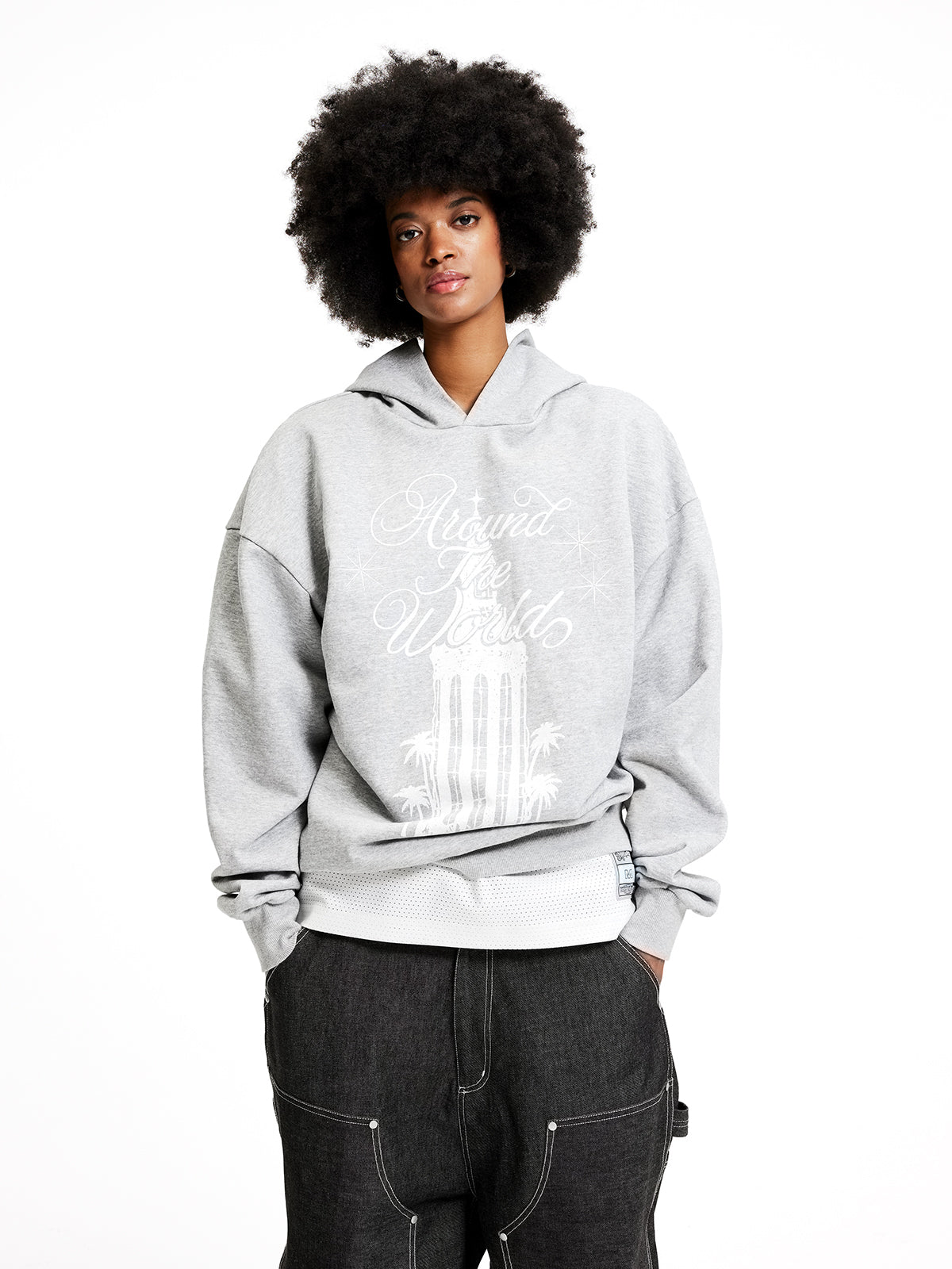 MHARF Gray House Graphic Printed Hoodie | Face 3 Face