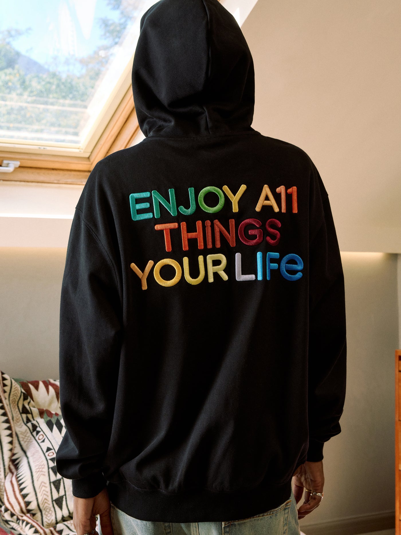 MEDM Rainbow Letter Zip Up Hoodie | Face 3 Face