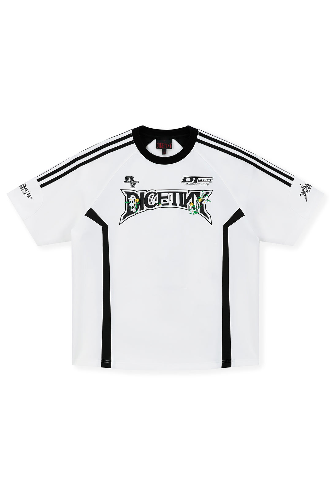 DICETINY Floral Logo Print Soccer Jersey Tee | Face 3 Face