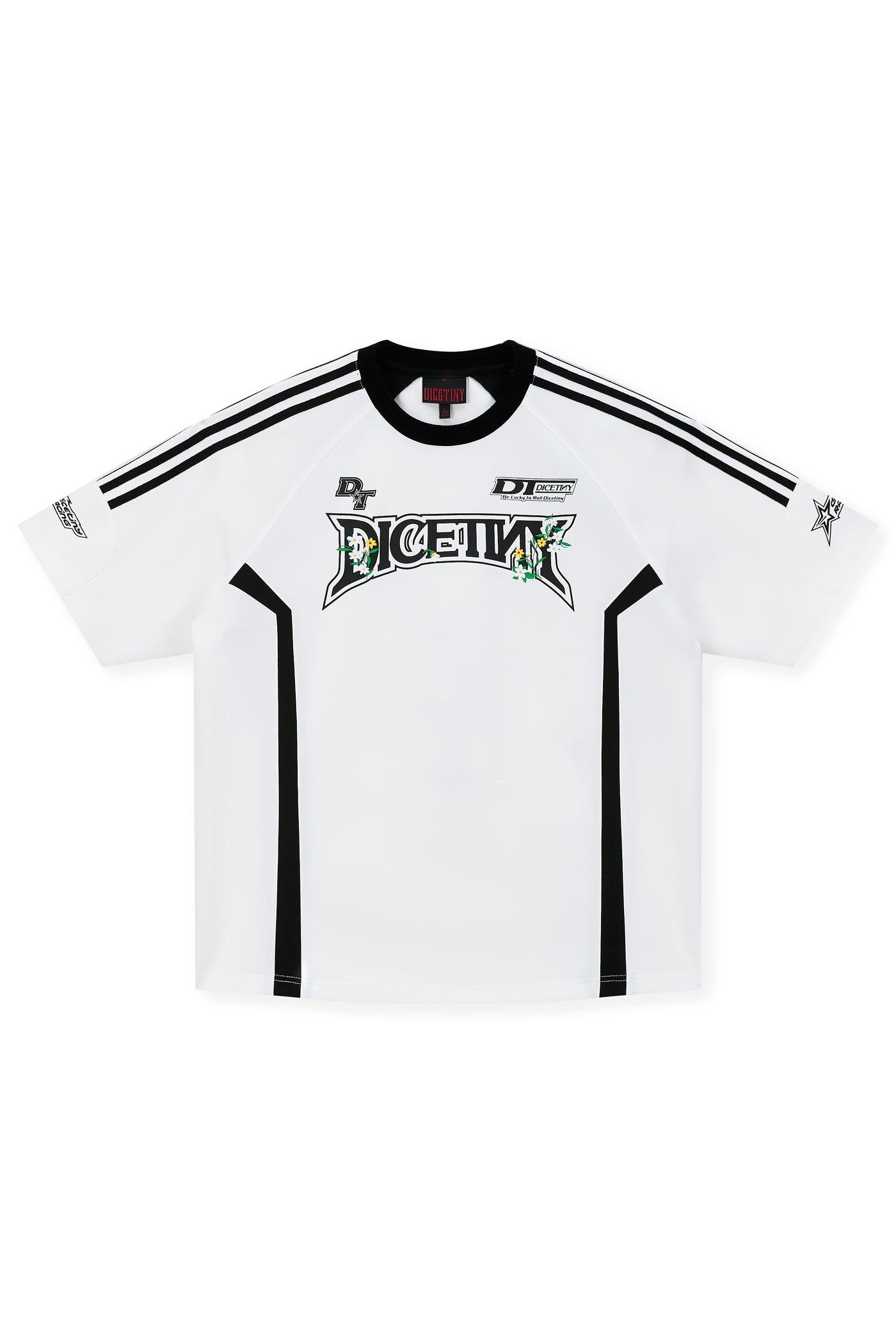 DICETINY Floral Logo Print Soccer Jersey Tee | Face 3 Face