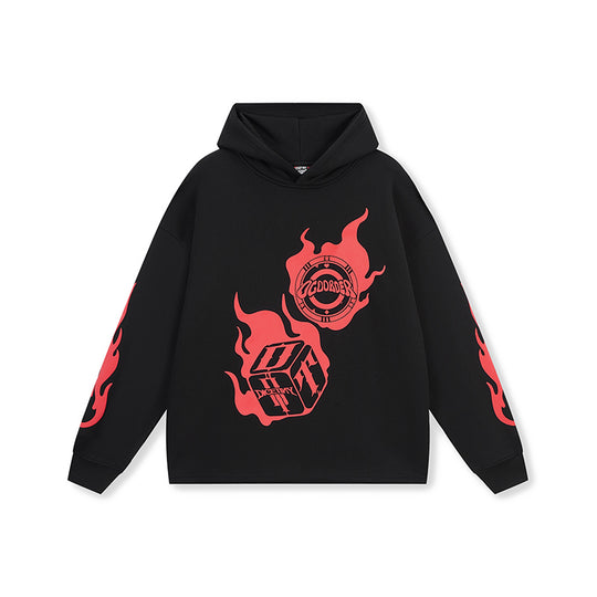 DICETINY x OLD ORDER Flame Dice Foam Printing Hoodie | Face 3 Face