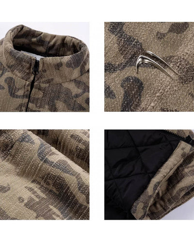 F2CE Washed Camouflage Quilted Lining Work Jacket | Face 3 Face