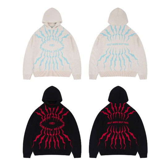 S45 Totem pattern Logo Knit Hoodie