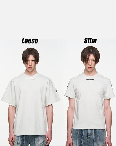 BLIND NO PLAN Loose & Slim Embroidered Logo Tee | Face 3 Face