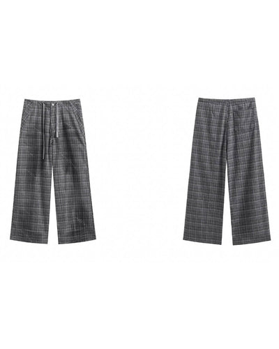 JHYQ Plaid Draped Baggy Pants | Face 3 Face