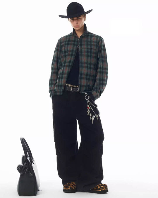 JHYQ Plaid Short Shirt Jacket | Face 3 Face