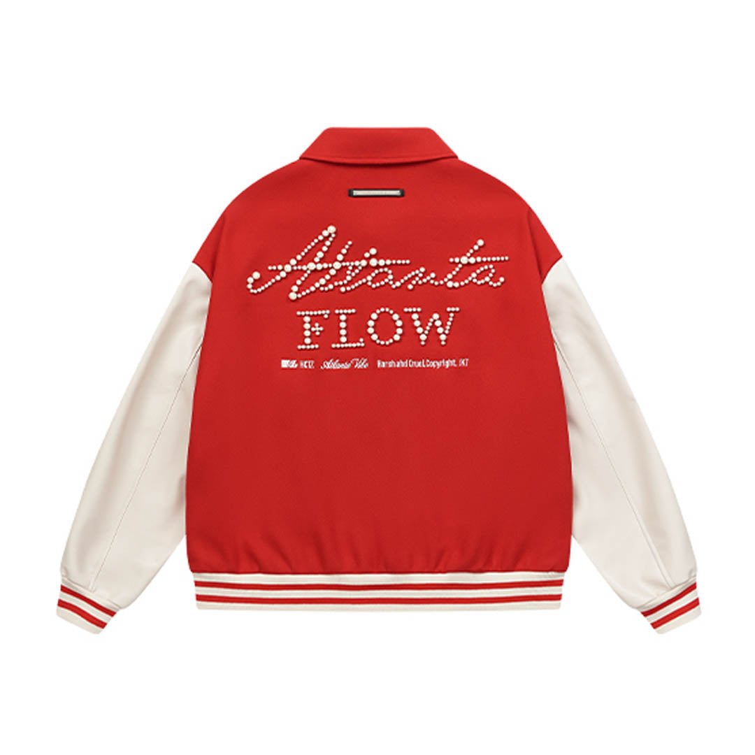 Harsh and Cruel Pearl Embroidered Varsity Jacket | Face 3 Face