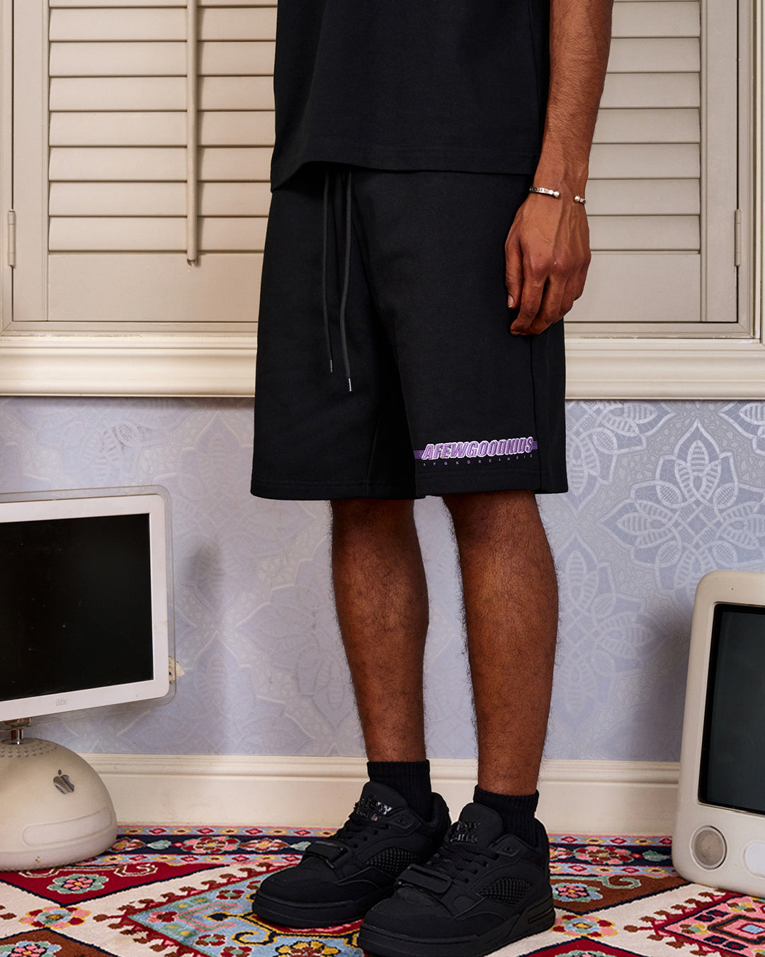 AFGK Embroidery Gradient Sports Sweat Shorts | Face 3 Face