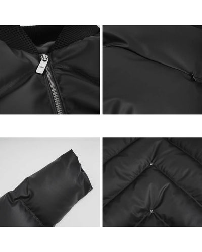 ANTIDOTE Slant Split Studs PU Leather Down Jacket | Face 3 Face