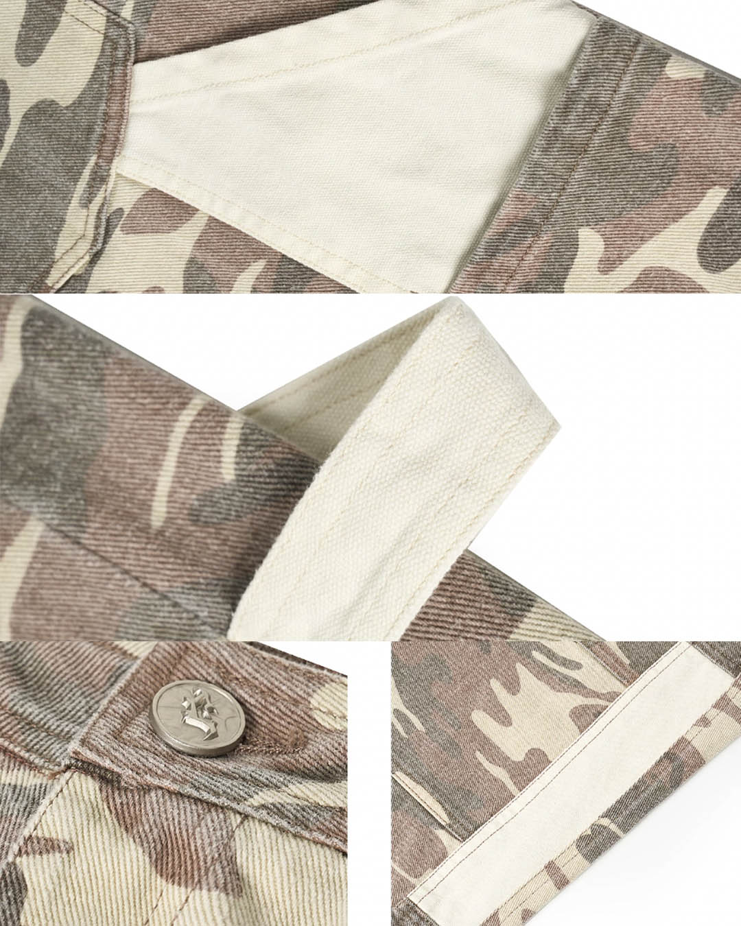 JHYQ Blocking Patchwork Pocket Design Camouflage Work Pants | Face 3 Face