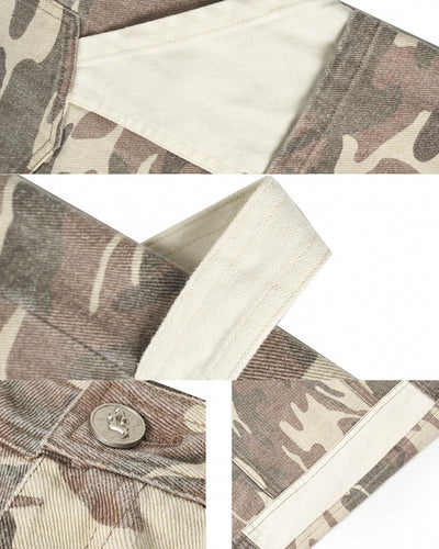 JHYQ Blocking Patchwork Pocket Design Camouflage Work Pants | Face 3 Face