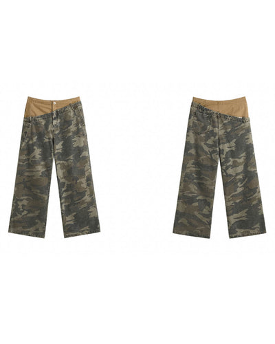 JHYQ 3D Pseudo Double Waist Camouflage Baggy Work Pants | Face 3 Face