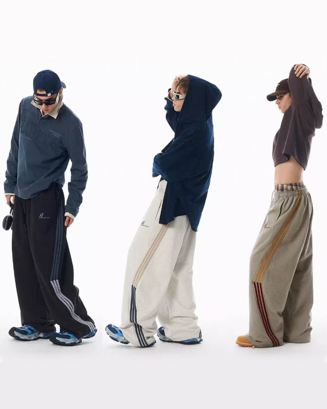 JHYQ Side Stripe Baggy Sweatpants | Face 3 Face