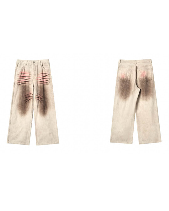 JHYQ Color Dirty Dyed Baggy Jeans | Face 3 Face