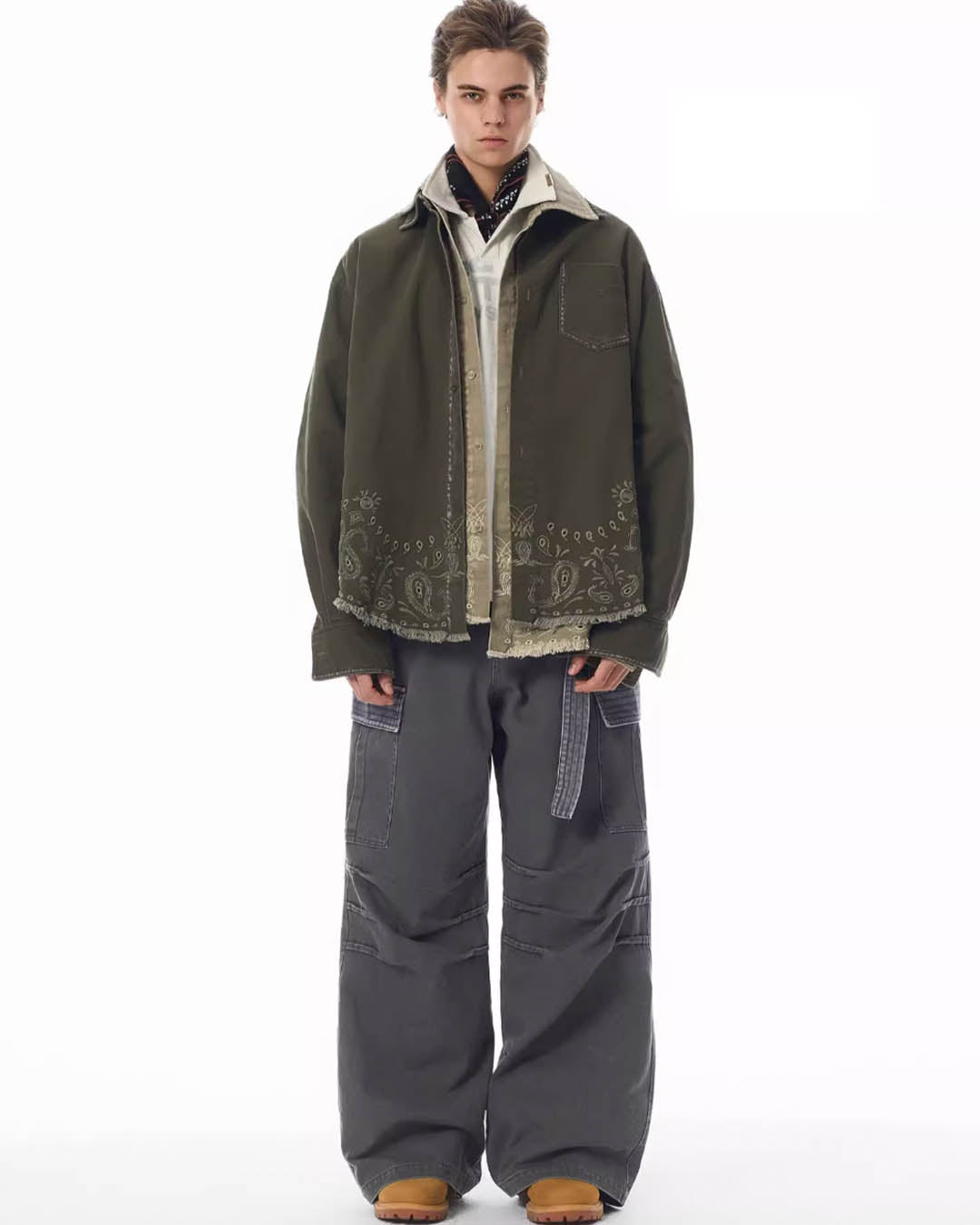 JHYQ Paisley Embroidery Long Sleeved Shirt Jacket | Face 3 Face