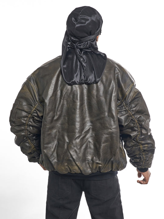 F3F Select Reversible PU Leather MA-1 Bomber Jacket | Face 3 Face