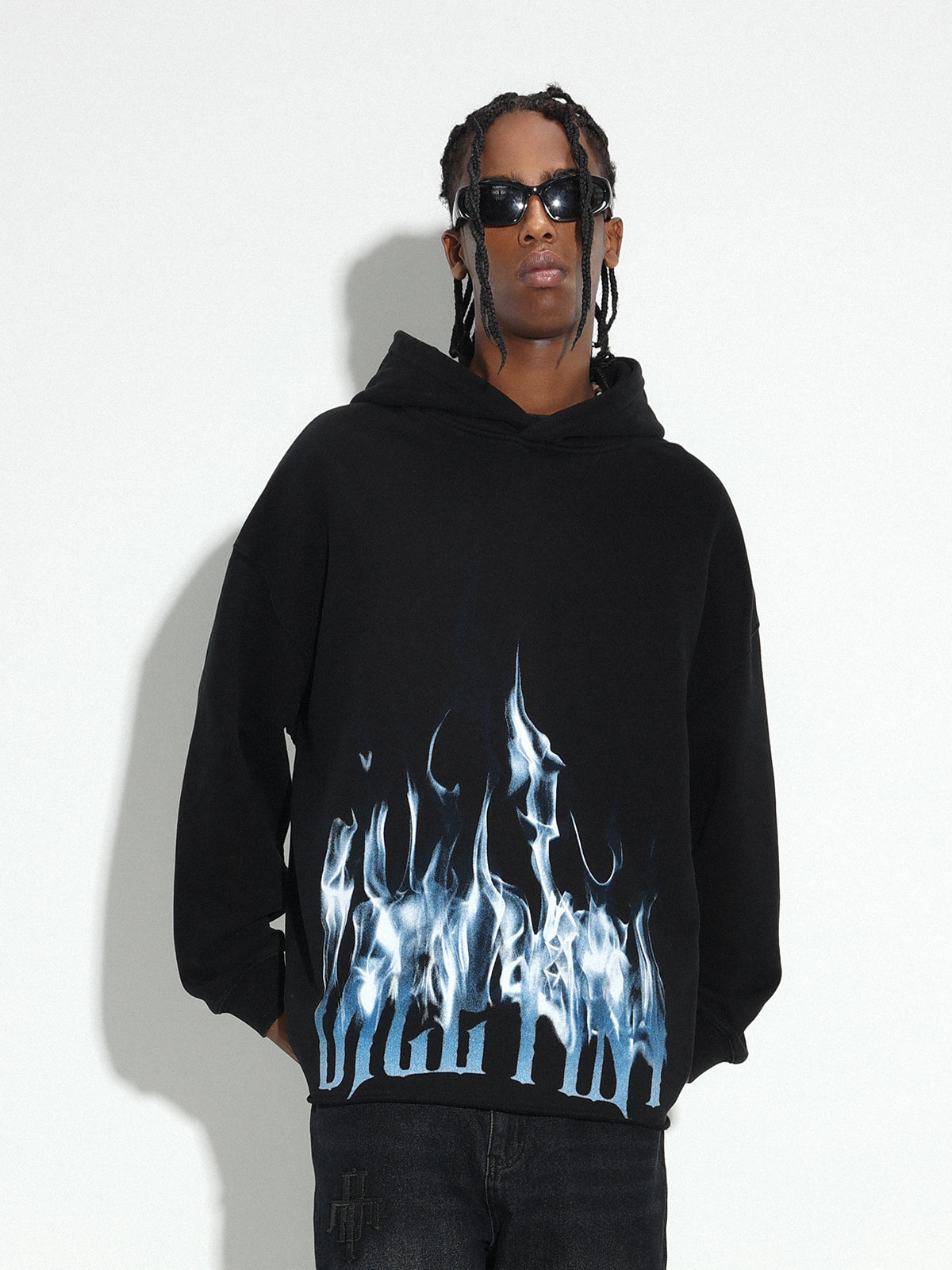 DICETINY Logo Flame Printed Hoodie | Face 3 Face