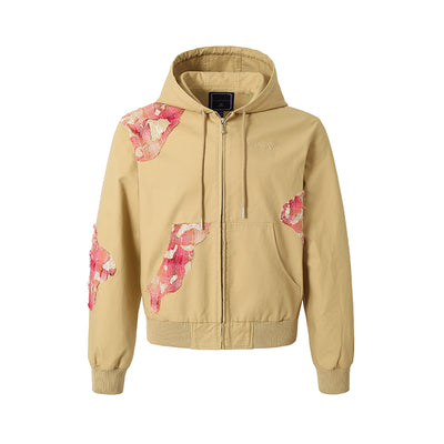 YADcrew Evening Lace Hooded Embroidered Patchwork Jacket | Face 3 Face