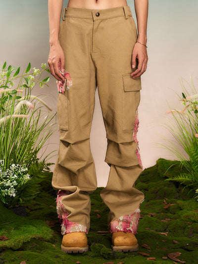 YADcrew Evening Lace Patchwork Pleated Cargo Pants | Face 3 Face